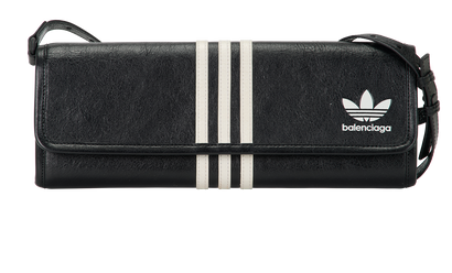 X Adidas Wallet on Strap, &pound;250, Handbags, Black, Leather, Front view